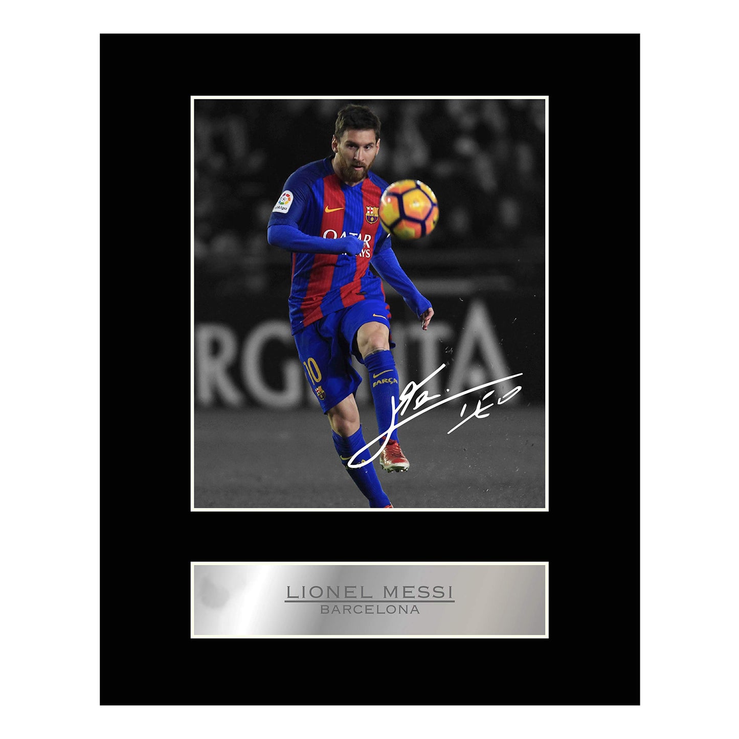Lionel Messi Barcelona Signed Photo Display